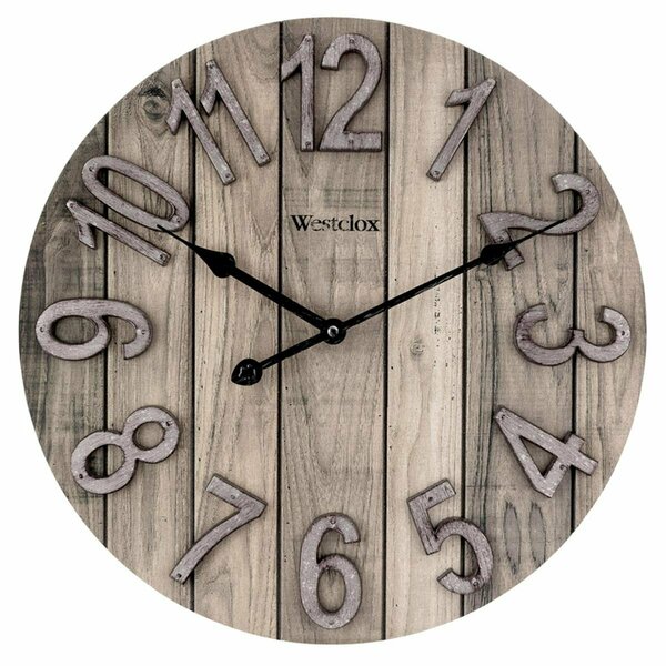Westclox 15.5 x 15.5 in. Indoor Farmhouse Analog Wood Wall Clock, Brown WE9154